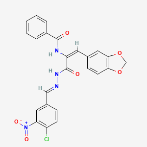molecular formula C24H17ClN4O6 B3909355 N-(2-(1,3-benzodioxol-5-yl)-1-{[2-(4-chloro-3-nitrobenzylidene)hydrazino]carbonyl}vinyl)benzamide 