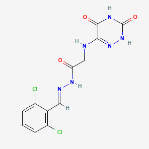 molecular formula C12H10Cl2N6O3 B3909394 N'-(2,6-dichlorobenzylidene)-2-[(3,5-dioxo-2,3,4,5-tetrahydro-1,2,4-triazin-6-yl)amino]acetohydrazide 