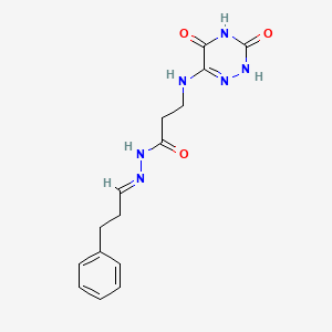 molecular formula C15H18N6O3 B3909395 3-[(3,5-dioxo-2,3,4,5-tetrahydro-1,2,4-triazin-6-yl)amino]-N'-(3-phenylpropylidene)propanohydrazide 