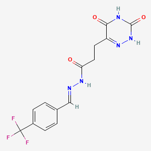 molecular formula C14H12F3N5O3 B3909399 3-(3,5-dioxo-2,3,4,5-tetrahydro-1,2,4-triazin-6-yl)-N'-[4-(trifluoromethyl)benzylidene]propanohydrazide 