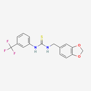 molecular formula C16H13F3N2O2S B3909403 N-(1,3-benzodioxol-5-ylmethyl)-N'-[3-(trifluoromethyl)phenyl]thiourea 