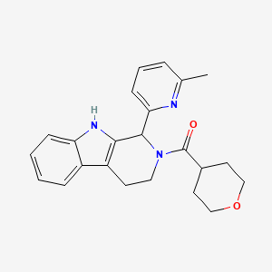 molecular formula C23H25N3O2 B3909417 1-(6-methyl-2-pyridinyl)-2-(tetrahydro-2H-pyran-4-ylcarbonyl)-2,3,4,9-tetrahydro-1H-beta-carboline 