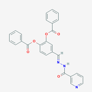 molecular formula C27H19N3O5 B390945 2-(Benzoyloxy)-4-[2-(3-pyridinylcarbonyl)carbohydrazonoyl]phenyl benzoate 