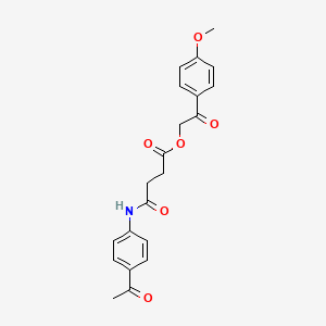 molecular formula C21H21NO6 B3909506 2-(4-methoxyphenyl)-2-oxoethyl 4-[(4-acetylphenyl)amino]-4-oxobutanoate 