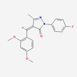molecular formula C19H17FN2O3 B3909518 4-(2,4-dimethoxybenzylidene)-2-(4-fluorophenyl)-5-methyl-2,4-dihydro-3H-pyrazol-3-one 