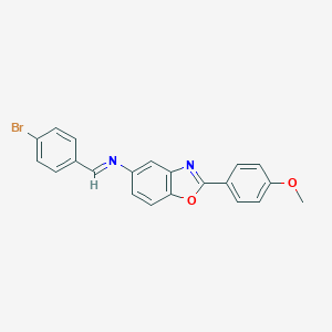molecular formula C21H15BrN2O2 B390954 N-(4-bromobenzylidene)-N-[2-(4-methoxyphenyl)-1,3-benzoxazol-5-yl]amine 