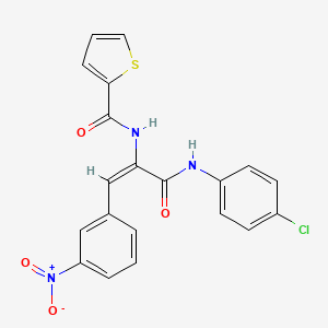 molecular formula C20H14ClN3O4S B3909546 N-[1-{[(4-chlorophenyl)amino]carbonyl}-2-(3-nitrophenyl)vinyl]-2-thiophenecarboxamide 