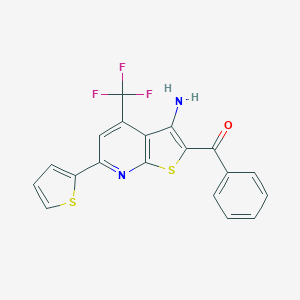 molecular formula C19H11F3N2OS2 B390955 [3-Amino-6-(2-thienyl)-4-(trifluoromethyl)thieno[2,3-b]pyridin-2-yl](phenyl)methanone CAS No. 313380-04-0