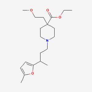 molecular formula C20H33NO4 B3909552 ethyl 4-(2-methoxyethyl)-1-[3-(5-methyl-2-furyl)butyl]-4-piperidinecarboxylate 