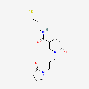 molecular formula C17H29N3O3S B3909560 N-[3-(methylthio)propyl]-6-oxo-1-[3-(2-oxo-1-pyrrolidinyl)propyl]-3-piperidinecarboxamide 