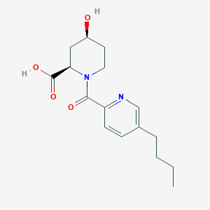(2R*,4S*)-1-[(5-butylpyridin-2-yl)carbonyl]-4-hydroxypiperidine-2-carboxylic acid