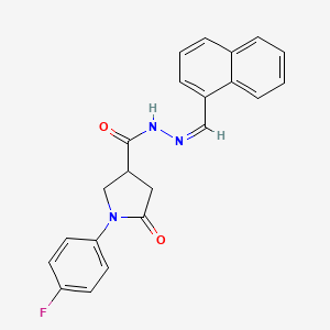 molecular formula C22H18FN3O2 B3909572 1-(4-fluorophenyl)-N'-(1-naphthylmethylene)-5-oxo-3-pyrrolidinecarbohydrazide 