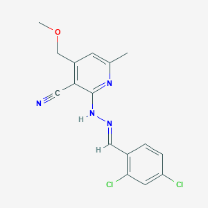 molecular formula C16H14Cl2N4O B3909577 2-[2-(2,4-dichlorobenzylidene)hydrazino]-4-(methoxymethyl)-6-methylnicotinonitrile 