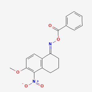 molecular formula C18H16N2O5 B3909582 6-methoxy-5-nitro-3,4-dihydro-1(2H)-naphthalenone O-benzoyloxime 