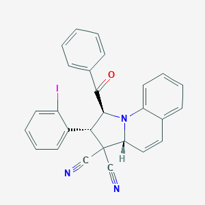 molecular formula C27H18IN3O B390960 1-benzoyl-2-(2-iodophenyl)-1,2-dihydropyrrolo[1,2-a]quinoline-3,3(3aH)-dicarbonitrile 