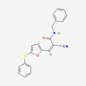 molecular formula C21H16N2O2S B3909616 N-benzyl-2-cyano-3-[5-(phenylthio)-2-furyl]acrylamide 