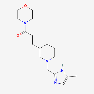 molecular formula C17H28N4O2 B3909619 4-(3-{1-[(4-methyl-1H-imidazol-2-yl)methyl]-3-piperidinyl}propanoyl)morpholine 