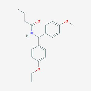 molecular formula C20H25NO3 B3909629 N-[(4-ethoxyphenyl)(4-methoxyphenyl)methyl]butanamide 