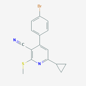4-(4-Bromophenyl)-6-cyclopropyl-2-(methylsulfanyl)nicotinonitrile