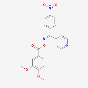 (4-nitrophenyl)(4-pyridinyl)methanone O-(3,4-dimethoxybenzoyl)oxime