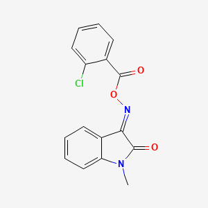 molecular formula C16H11ClN2O3 B3909652 1-methyl-1H-indole-2,3-dione 3-[O-(2-chlorobenzoyl)oxime] 