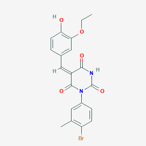 molecular formula C20H17BrN2O5 B3909653 1-(4-bromo-3-methylphenyl)-5-(3-ethoxy-4-hydroxybenzylidene)-2,4,6(1H,3H,5H)-pyrimidinetrione 