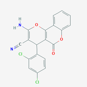 2-amino-4-(2,4-dichlorophenyl)-5-oxo-4H,5H-pyrano[3,2-c]chromene-3-carbonitrile