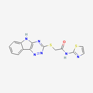 molecular formula C14H10N6OS2 B3909691 N-1,3-thiazol-2-yl-2-(5H-[1,2,4]triazino[5,6-b]indol-3-ylthio)acetamide 