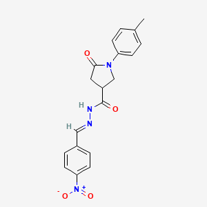 molecular formula C19H18N4O4 B3909698 1-(4-methylphenyl)-N'-(4-nitrobenzylidene)-5-oxo-3-pyrrolidinecarbohydrazide 