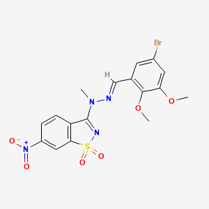5-bromo-2,3-dimethoxybenzaldehyde methyl(6-nitro-1,1-dioxido-1,2-benzisothiazol-3-yl)hydrazone