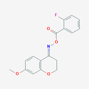 molecular formula C17H14FNO4 B3909707 7-methoxy-2,3-dihydro-4H-chromen-4-one O-(2-fluorobenzoyl)oxime 