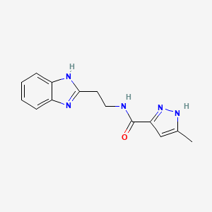 molecular formula C14H15N5O B3909719 N-[2-(1H-benzimidazol-2-yl)ethyl]-3-methyl-1H-pyrazole-5-carboxamide 