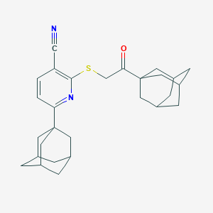 molecular formula C28H34N2OS B390972 6-(1-Adamantyl)-2-{[2-(1-adamantyl)-2-oxoethyl]sulfanyl}nicotinonitrile CAS No. 339154-27-7