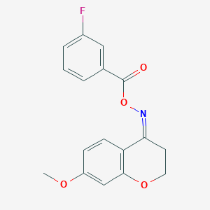 molecular formula C17H14FNO4 B3909725 7-methoxy-2,3-dihydro-4H-chromen-4-one O-(3-fluorobenzoyl)oxime 