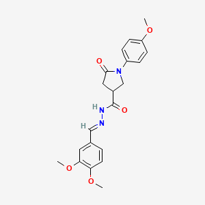 molecular formula C21H23N3O5 B3909732 N'-(3,4-dimethoxybenzylidene)-1-(4-methoxyphenyl)-5-oxo-3-pyrrolidinecarbohydrazide 