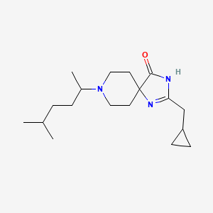 molecular formula C18H31N3O B3909772 2-(cyclopropylmethyl)-8-(1,4-dimethylpentyl)-1,3,8-triazaspiro[4.5]dec-1-en-4-one 