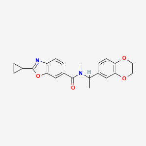 molecular formula C22H22N2O4 B3909773 2-cyclopropyl-N-[1-(2,3-dihydro-1,4-benzodioxin-6-yl)ethyl]-N-methyl-1,3-benzoxazole-6-carboxamide 