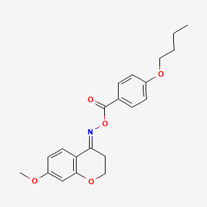 molecular formula C21H23NO5 B3909775 7-methoxy-2,3-dihydro-4H-chromen-4-one O-(4-butoxybenzoyl)oxime 