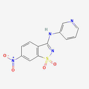molecular formula C12H8N4O4S B3909780 6-nitro-N-3-pyridinyl-1,2-benzisothiazol-3-amine 1,1-dioxide 