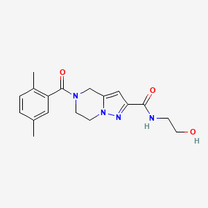 molecular formula C18H22N4O3 B3909788 5-(2,5-dimethylbenzoyl)-N-(2-hydroxyethyl)-4,5,6,7-tetrahydropyrazolo[1,5-a]pyrazine-2-carboxamide 