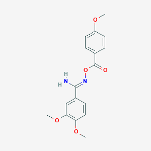 molecular formula C17H18N2O5 B3909793 3,4-dimethoxy-N'-[(4-methoxybenzoyl)oxy]benzenecarboximidamide 