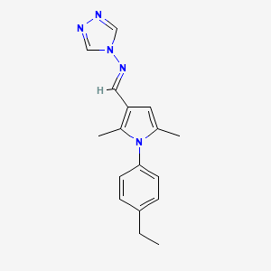 molecular formula C17H19N5 B3909817 N-{[1-(4-ethylphenyl)-2,5-dimethyl-1H-pyrrol-3-yl]methylene}-4H-1,2,4-triazol-4-amine 