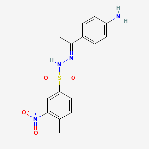 molecular formula C15H16N4O4S B3909829 N'-[1-(4-aminophenyl)ethylidene]-4-methyl-3-nitrobenzenesulfonohydrazide 