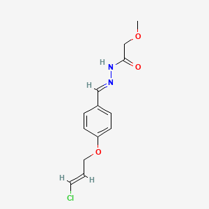 molecular formula C13H15ClN2O3 B3909831 N'-{4-[(3-chloro-2-propen-1-yl)oxy]benzylidene}-2-methoxyacetohydrazide 