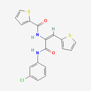 molecular formula C18H13ClN2O2S2 B3909840 N-[1-{[(3-chlorophenyl)amino]carbonyl}-2-(2-thienyl)vinyl]-2-thiophenecarboxamide 