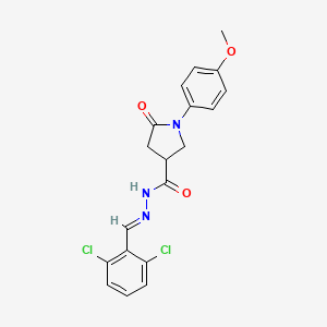 molecular formula C19H17Cl2N3O3 B3909848 N'-(2,6-dichlorobenzylidene)-1-(4-methoxyphenyl)-5-oxo-3-pyrrolidinecarbohydrazide 