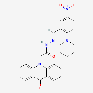 molecular formula C27H25N5O4 B3909859 N'-[5-nitro-2-(1-piperidinyl)benzylidene]-2-(9-oxo-10(9H)-acridinyl)acetohydrazide 