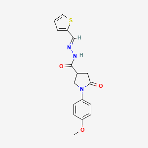 molecular formula C17H17N3O3S B3909883 1-(4-methoxyphenyl)-5-oxo-N'-(2-thienylmethylene)-3-pyrrolidinecarbohydrazide 