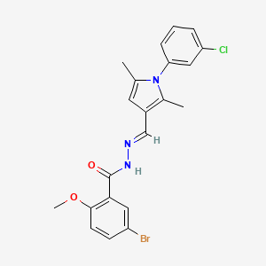 molecular formula C21H19BrClN3O2 B3909889 5-bromo-N'-{[1-(3-chlorophenyl)-2,5-dimethyl-1H-pyrrol-3-yl]methylene}-2-methoxybenzohydrazide 