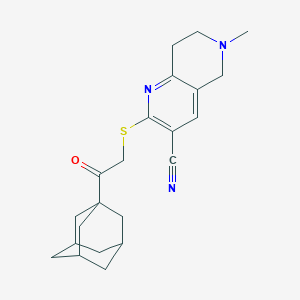 molecular formula C22H27N3OS B390990 2-[2-(1-adamantyl)-2-oxoethyl]sulfanyl-6-methyl-7,8-dihydro-5H-1,6-naphthyridine-3-carbonitrile 